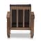 Baxton Studio Charlotte Walnut Wood and Brown Faux Leather 1-Seater Lounge Chair 125-6900 - alternate 2